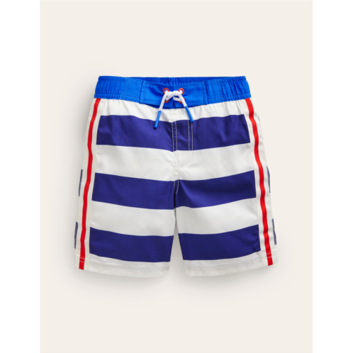 Boden Board Shorts - College Navy /Ivory Stripe