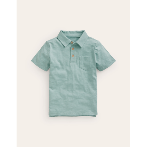 Boden Slubbed-Jersey Polo Shirt - Georgian Blue
