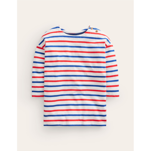 Boden Mariner T-shirt - Sapphire Blue/ Poppy Red