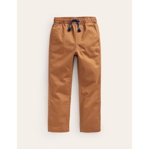 Boden Slim Pull On Trousers - Butterscotch Brown