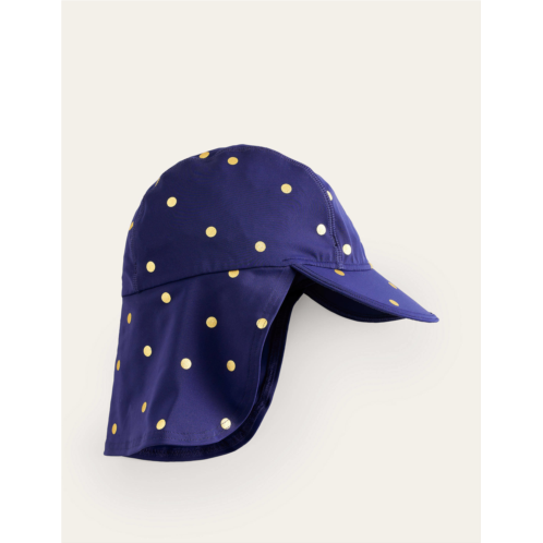 Boden Printed Sun-Safe Swim Hat - Navy Foil Spot