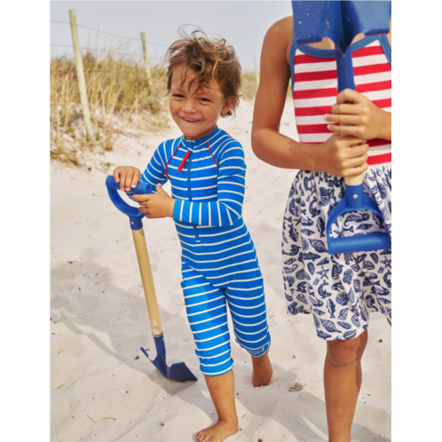Boden Sun Safe Surf Suit - Greek Blue and Ivory Stripe