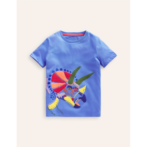 Boden Chainstitch Animal T-shirt - Surf Blue Dino