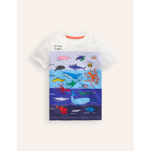 Boden Ocean Zones Printed T-Shirt - Ivory Sea Life