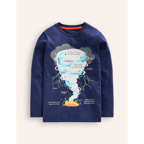 Boden Glow-In-The-Dark T-Shirt - College Navy Tornado