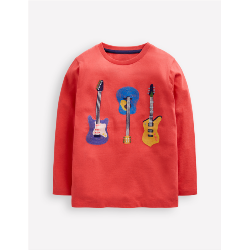 Boden Superstitch Logo T-Shirt - Jam Red Guitar