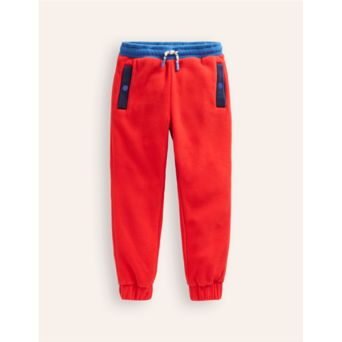 Boden Cosy Fleece Joggers - Poppy Red Multi