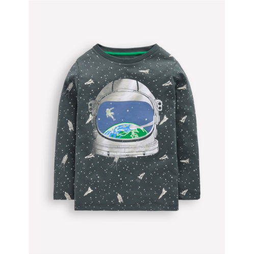 Boden Glow-In-The-Dark T-Shirt - Smoke Astronaut