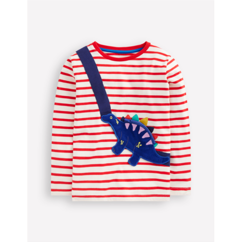 Boden Novelty Bag T-shirt - Poppy Red Dino