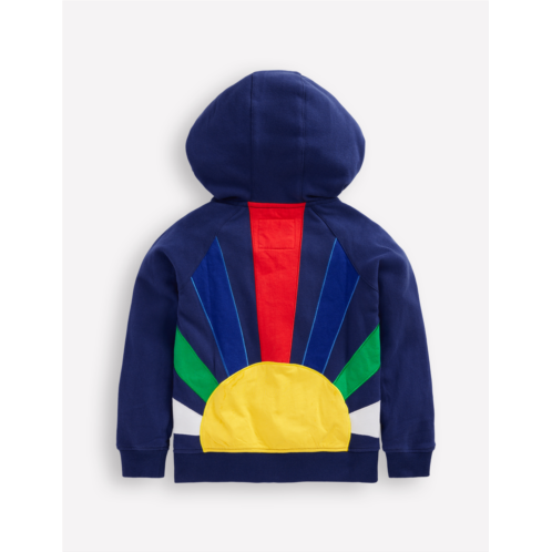 Boden Rainbow Zip-Up Hoodie - Starboard Blue Sun Back