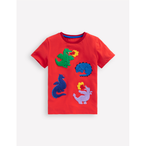 Boden Short Sleeve Boucle T-shirt - Jam Red Dragons