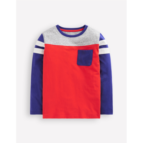 Boden Colourblock T-shirt - Poppy Red Colourblock