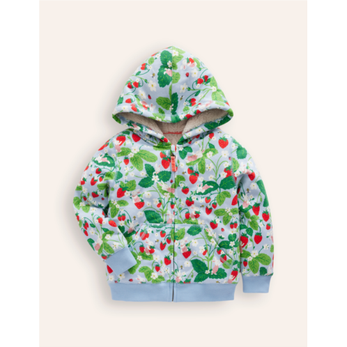 Boden Shaggy-lined Hoodie - Strawberry Field Print