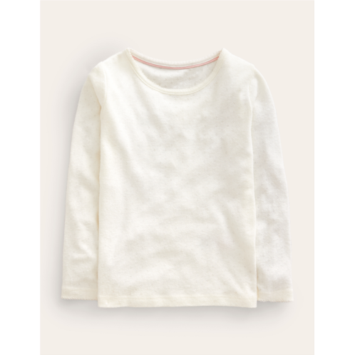 Boden Long Sleeve Pointelle Top - Ivory