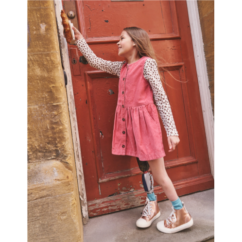 Boden Button Through Pinafore Dress - Vintage Pink Cord