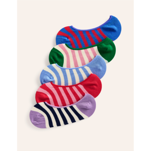 Boden 5 Pack Secret Socks - Multi Colourblock Stripe