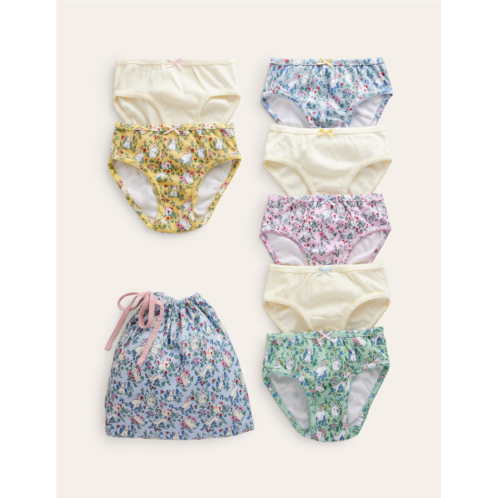 Boden 7 Pack Underwear - Spring Bunnies
