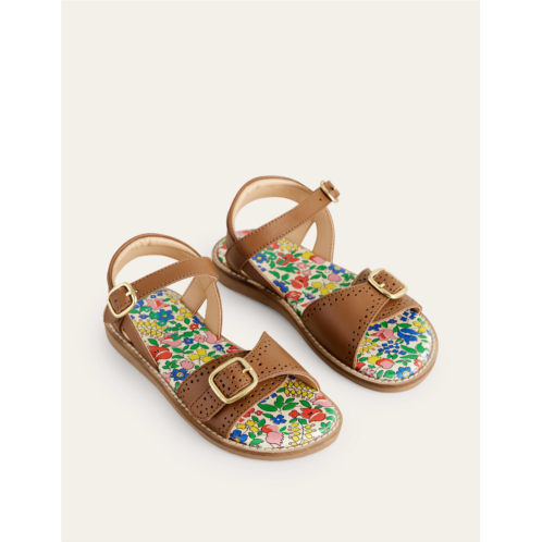 Boden Leather Buckle Sandals - Tan