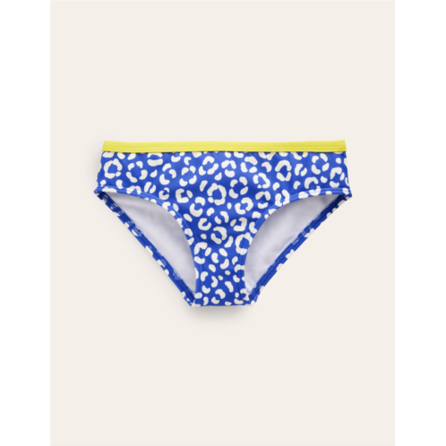 Boden Patterned Bikini Bottoms - Blue Leopard