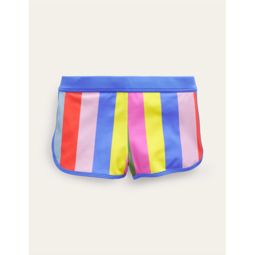 Boden Patterned Swim Shorts - Soft Multi Stripe
