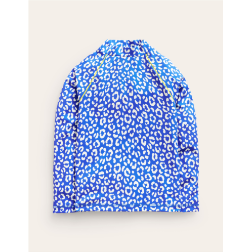 Boden Patterned Rash Vest - Blue Leopard