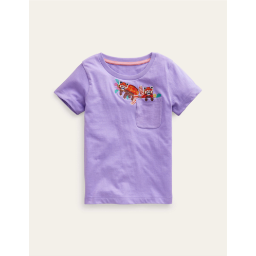 Boden Peeping Pocket T-Shirt - Parma Violet Purple