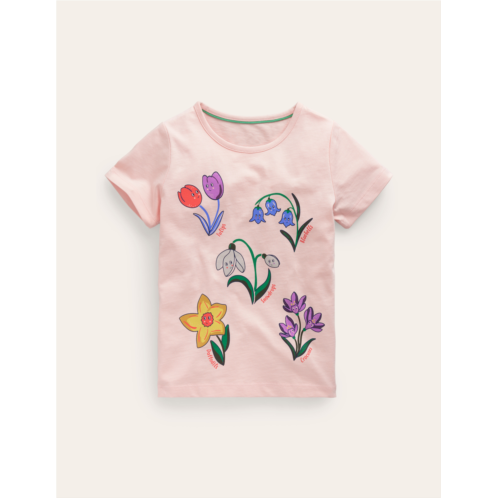 Boden Printed Graphic T-Shirt - Provence Dusty Pink Flowers