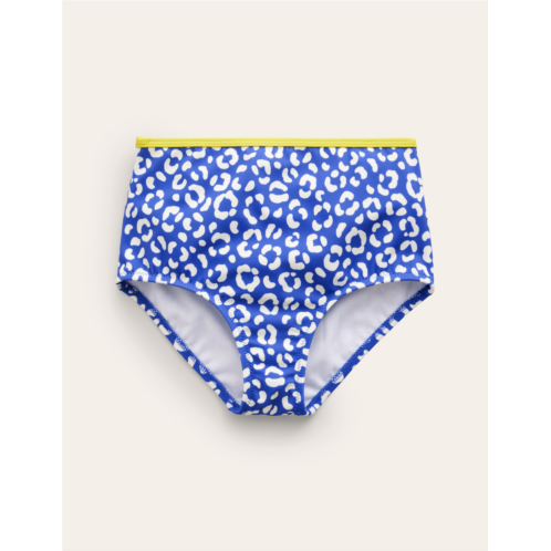 Boden High Waisted Bikini Bottoms - Blue Leopard