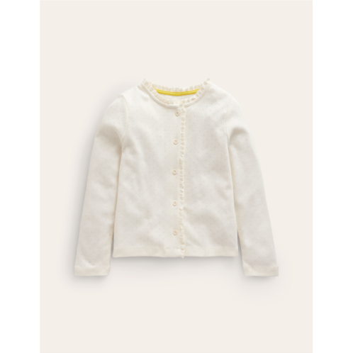 Boden Pointelle Cardigan - Vanilla White