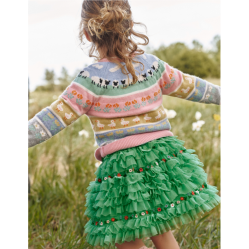 Boden Tulle Ruffle Skirt - Aloe Green