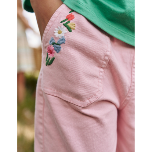 Boden Pull-on Trouser - Provence Dusty Pink Embroidery
