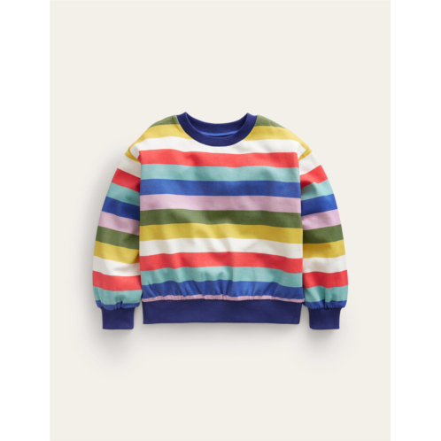 Boden Printed Relaxed Sweatshirt - Multi Stripe