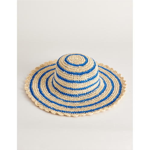 Boden Twisted Straw Hat - Blue Stripe