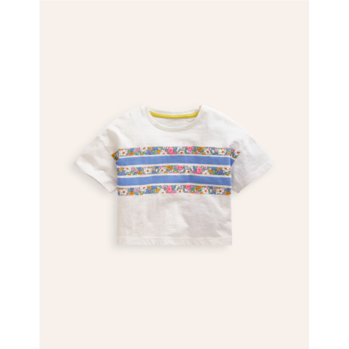 Boden Relaxed T-shirt - Floral Placement Stripe