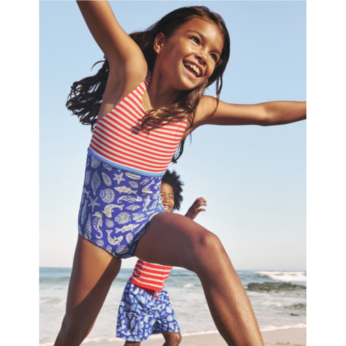 Boden Hotchpotch Swimsuit - Sapphire Blue Seashore