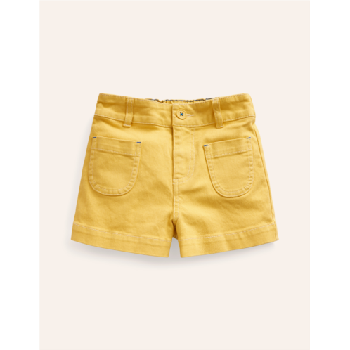Boden Patch Pocket Shorts - Lemon