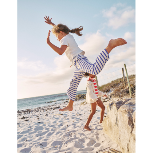 Boden Towelling Pants - Navy/ Ivory Stripe