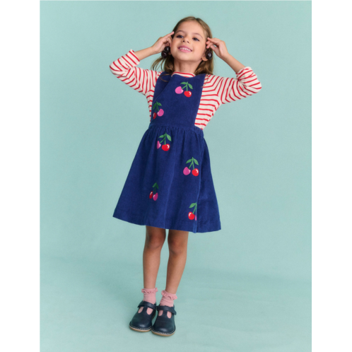 Boden Lucilla Pinafore Dress - Starboard Blue Cherries