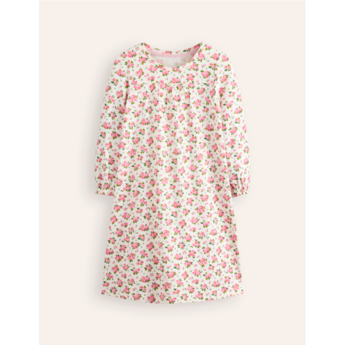 Boden Printed Long-sleeved Nightie - Ivory Bouquet