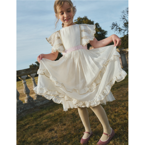 Boden Organza Angel Ruffle Dress - Ivory