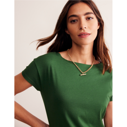 Boden Supersoft Boat Neck T-Shirt - Pine
