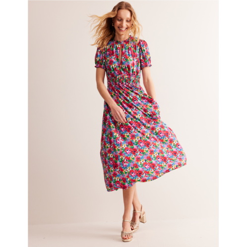 Boden Rosanna Jersey Midi Tea Dress - Multi, Wild Poppy
