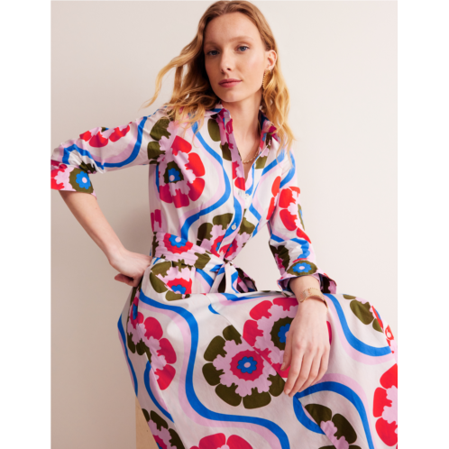 Boden Amy Cotton Midi Shirt Dress - Multi, Geo Floret