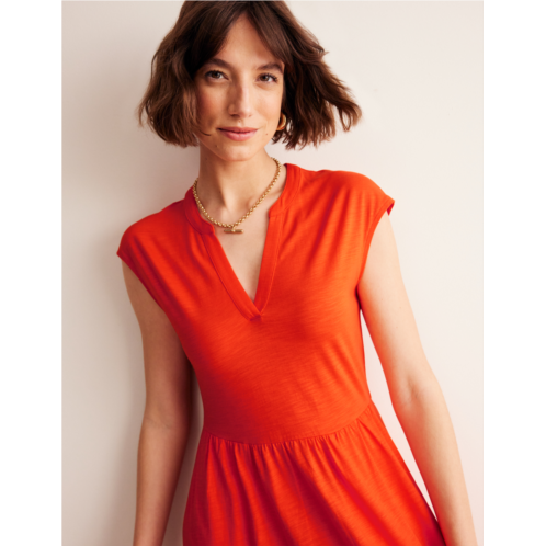 Boden Chloe Notch Jersey Midi Dress - Mandarin Orange