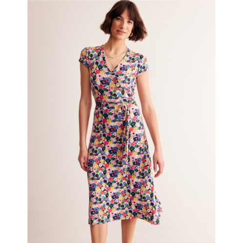Boden Joanna Cap Sleeve Wrap Dress - Multi, Paintbox Ditsy