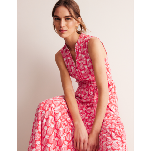 Boden Naomi Notch Jersey Maxi Dress - Hibiscus, Pineapple Geo