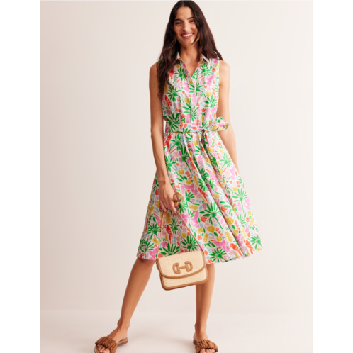 Boden Amy Sleeveless Shirt Dress - Multi, Tropical Paradise