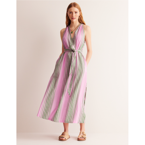 Boden Jacquard Beach Dress - Green and Pink Jacquard