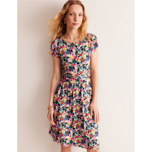 Boden Amelie Jersey Dress - Multi, Paintbox Ditsy