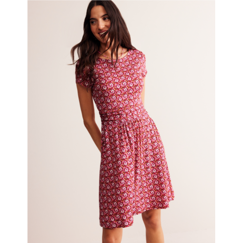 Boden Amelie Jersey Dress - Cashmere Rose, Foliage Terrace